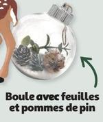 Boule Avec Feuilles Et Pommes De Pin