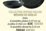 medard de noblat - collection vertigo volcan 6 assiettes desserts
