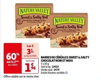 Nature Valley - Barres De Céréales Sweet & Salty Chocolat Noir Et Noix