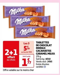 tablettes de chocolat mmmax cacahuetes caramel