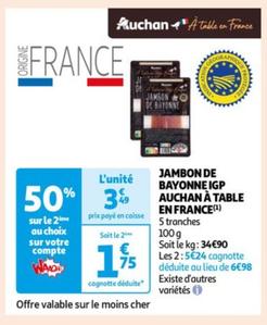 Auchan - Jambon De Bayonne Igp A Table En France