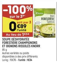 Soupe Déshydratée Forestière Champignons Et Oignons Rissolés