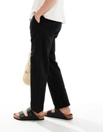 ONLY & SONS - Pantalon ample en lin mélangé - Noir offre à 52,99€ sur 