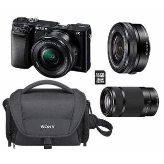 Sony                                                              PACK SONY A6000 + 16-50MM + 55-210MM + SD16GO + SACOCHE offre à 701,87€ sur 