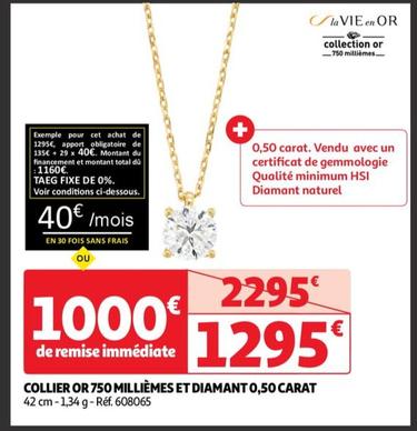 La Vien En Or - - Collier Or 750 Milliemes Et Diamant 0,50 Carat