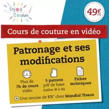 Cours de couture vidéo - Patronage et ses modifications offre à 49€ sur Mondial Tissus