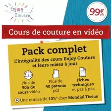 Cours de couture vidéo - Pack Complet offre à 99€ sur Mondial Tissus