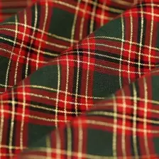 Tissu de Noël tissé teint Tartan vert rouge or offre à 8,99€ sur Mondial Tissus