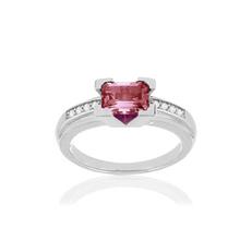 Bague VAN BRILL or blanc 750, tourmaline rose, diamants. offre à 1110€ sur Maty
