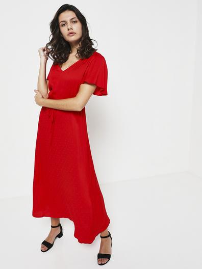 Robe Longue Cintrée - Rouge offre à 89,95€ sur Julie Guerlande