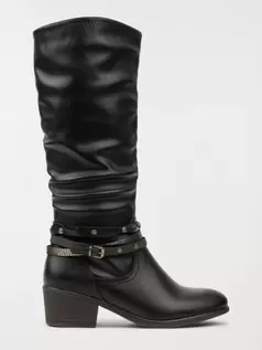 Bottes femme plissées noir (36-41) offre à 39,99€ sur DistriCenter