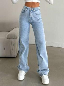 SHEIN Cottnline Jeans Droits Délavés À La Neige offre à 22,99€ sur 