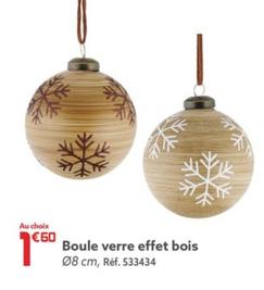 Boule Verre Effet Bois