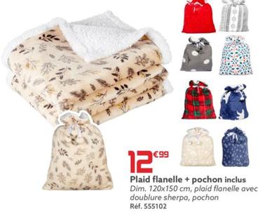 Plaid Flanelle + Pochon Inclus