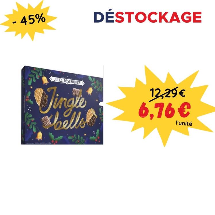 Coffret Assortiment biscuits chocolat Jingle Bells Jules Destrooper - 200g offre à 6,76€ sur 