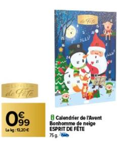 Esprit De Fete - Calendrier De L'avent Bonhomme De Neige