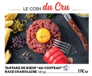 Tartare De Boeuf "au Couteau" Race Charolaise offre à 17,5€ sur Poivre Rouge