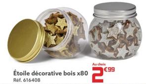 Étoile Décorative Bois X80