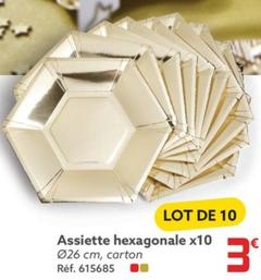 Assiette Hexagonale X10