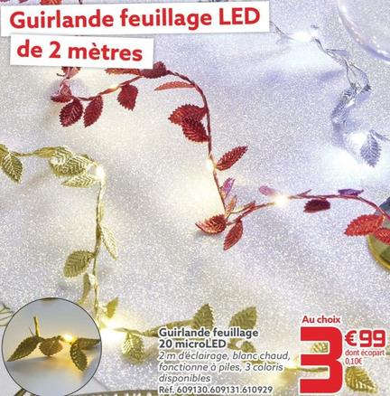 Guirlande Feuillage Led De 2 Mètres