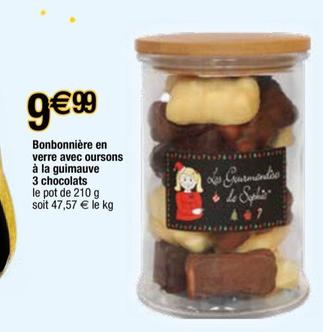 Gourmandises de Sophie: La Bonbonnière En Verre 3 Chocolats et Oursons À La Guimauve!