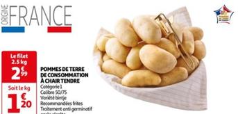 pommes de terre de consommation à chair tendre