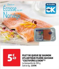 Auchan - Filet De Queue De Saumon Atlantique Filiere "cultivons Le Bon "