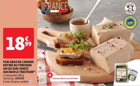 Auchan - Foie Gras De Canard Entier Au Torchon Igp Du Sud-ouest Le Traiteur