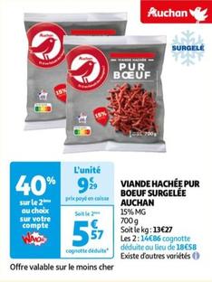 auchan - viande hachee pur boeuf surgelee