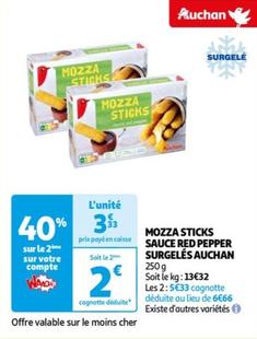 Auchan - Mozza Sticks Sauce Red Pepper Surgeles