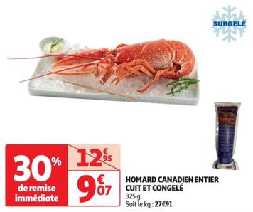 homard canadien entier cuit et congele