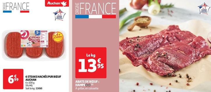 Auchan - 6 Steaks Hachés Pur Bœuf