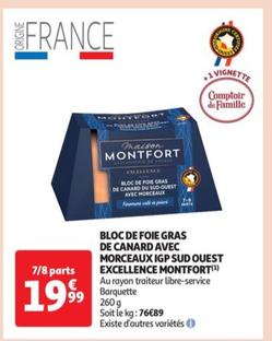 Montfort - Bloc De Foie Gras De Canard Avec Morceaux Igp Sud Ouest Excellence