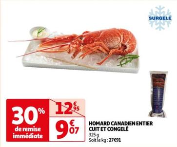 homard canadien entier cuit et congele