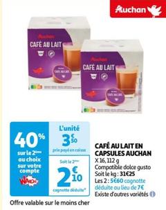 Auchan - Cafe Au Lait En Capsules