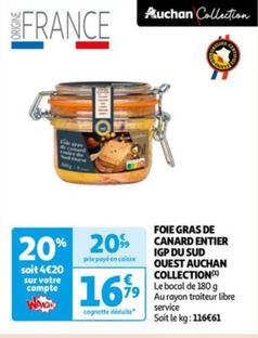 Auchan Collection - Foie Gras De Canard Entier Igp Du Sud Ouest