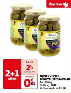 auchan - olives vertes dénoyautées