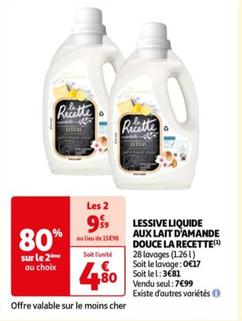 La Recette - Lessive Liquide Aux Lait D'amande Douce