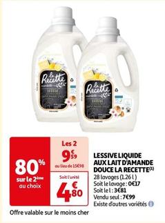 Lessive Liquide Aux Lait D'amande Douce La Recette