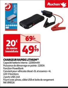 Auchan - Chargeur Rapide Lithium