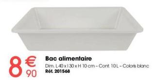 Bac Alimentaire