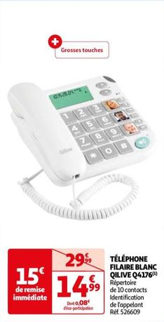 qilive - telephone filaire blanc q4176