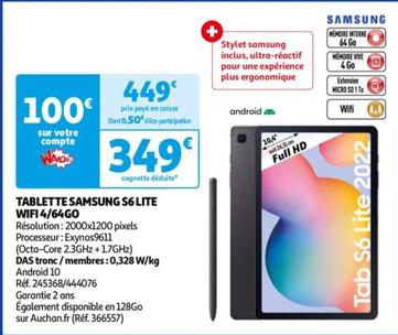 Tablette S6 Lite Wifi 4/64go