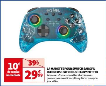 Freaks & Geeks - La Manette Pour Switch Sans Fil Lumineuse Patronus Harry Potter