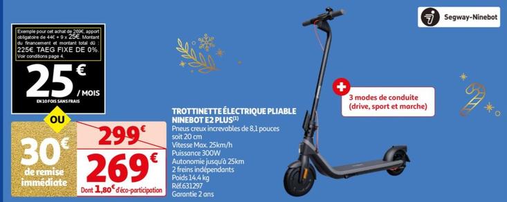 ninebot - trottinette électrique pliable e2 plus