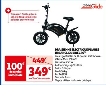 Urban Glide - Draisienne Électrique Pliable Urbanglide Bike 140