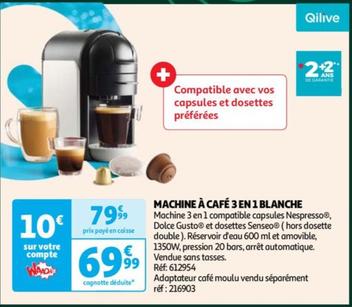 qilive - machine a cafe 3 en 1 blanche