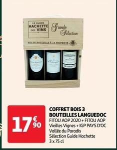 Coffret Bois 3 Bouteilles Languedoc