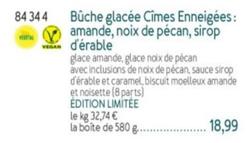 Bûche Glacée Cîmes Enneigées: Amande, Noix De Pécan, Sirop D'érable offre à 18,99€ sur Picard