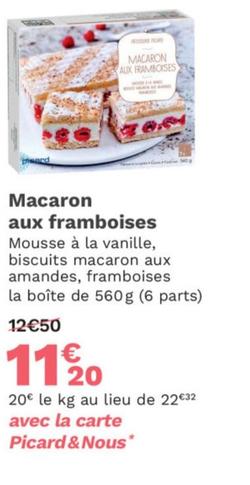 Picard - Macaron Aux Framboises offre à 11,2€ sur Picard